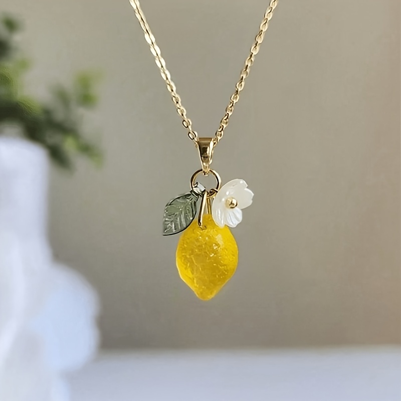 Resin Art With Flowers - 1 szt. Świeży, uroczy naszyjnik z