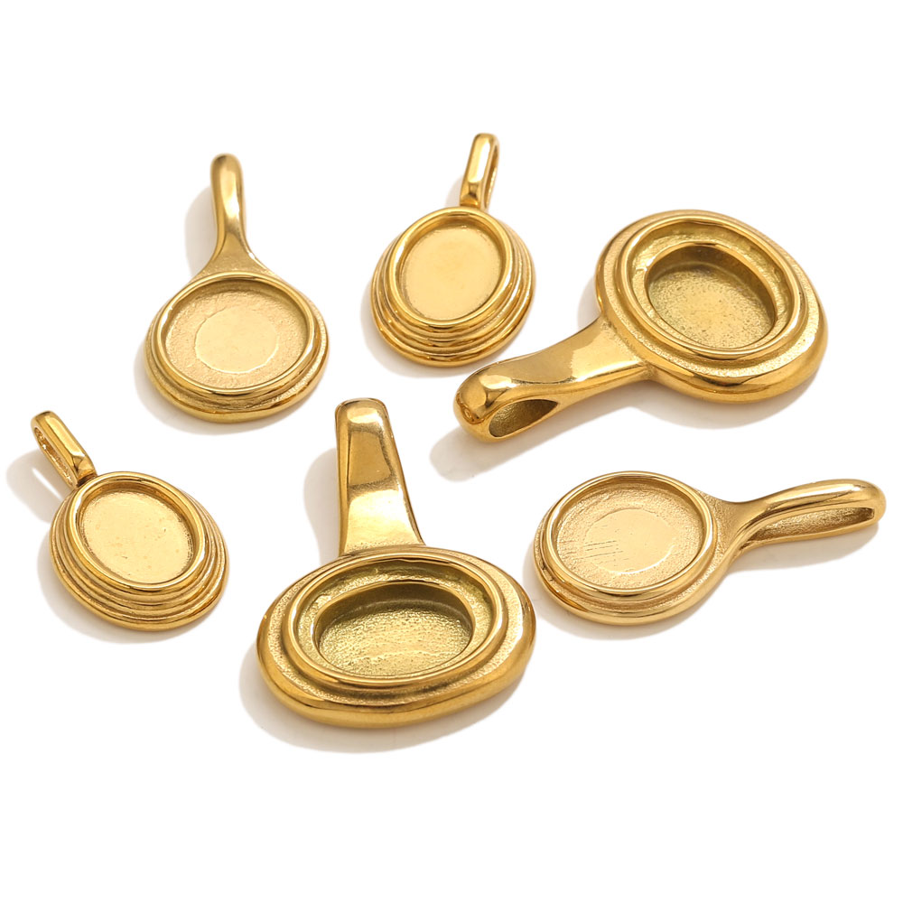 Bezels Pendant Resin - 5 szt. Okrągłe/Owalne Bazy Zawieszek ze