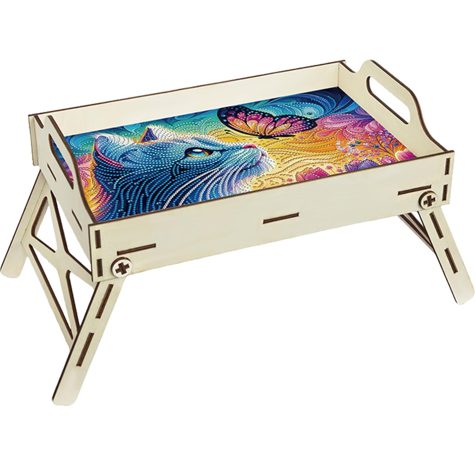 Resin Art Wooden Tray - Taca do serwowania z diamentowym wzorem