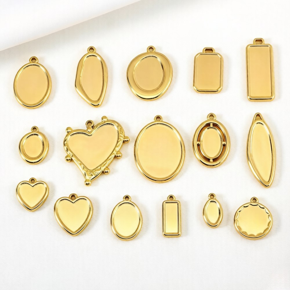 Bezels Pendant Resin - 5 szt. 1 szt. Nieblaknące nierdzewne