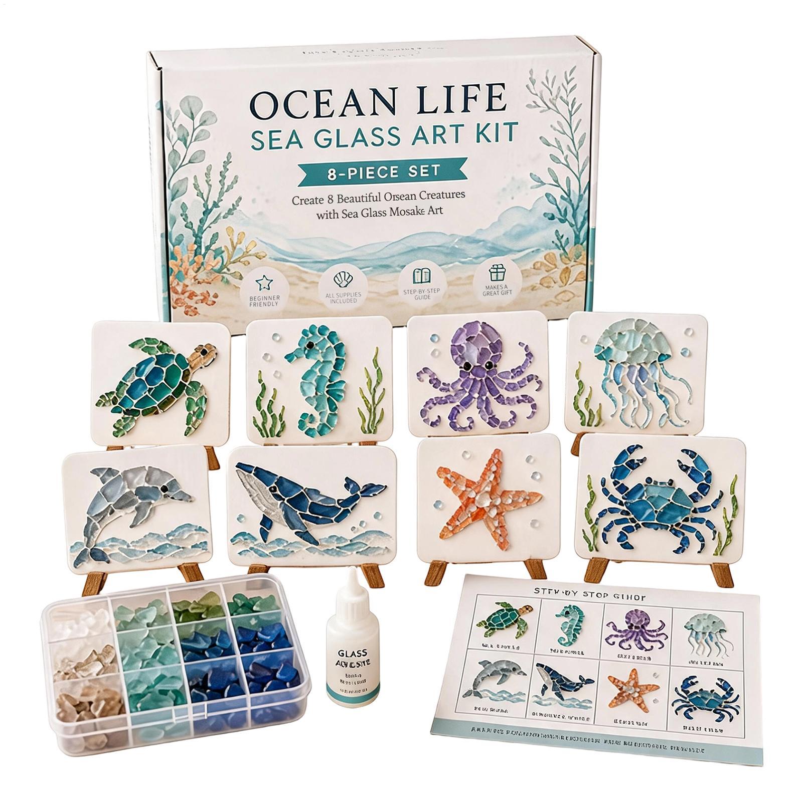 Resin Art Ocean - Niedokończony zestaw do samodzielnego wykonania mozaiki