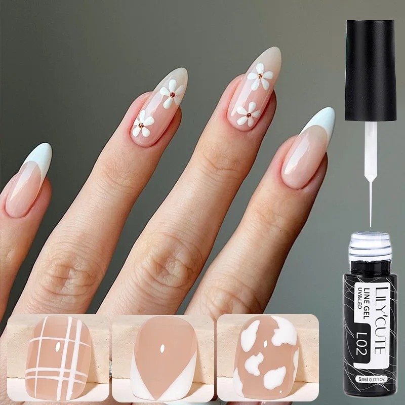 Resin Art Varnish - LILYCUTE 5ml White Black Liner Gel