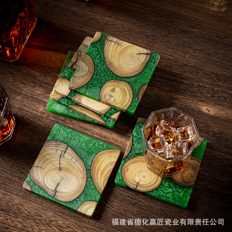 Resin Art Wooden Tray - Taca do herbaty Zen Ink-Art Dry
