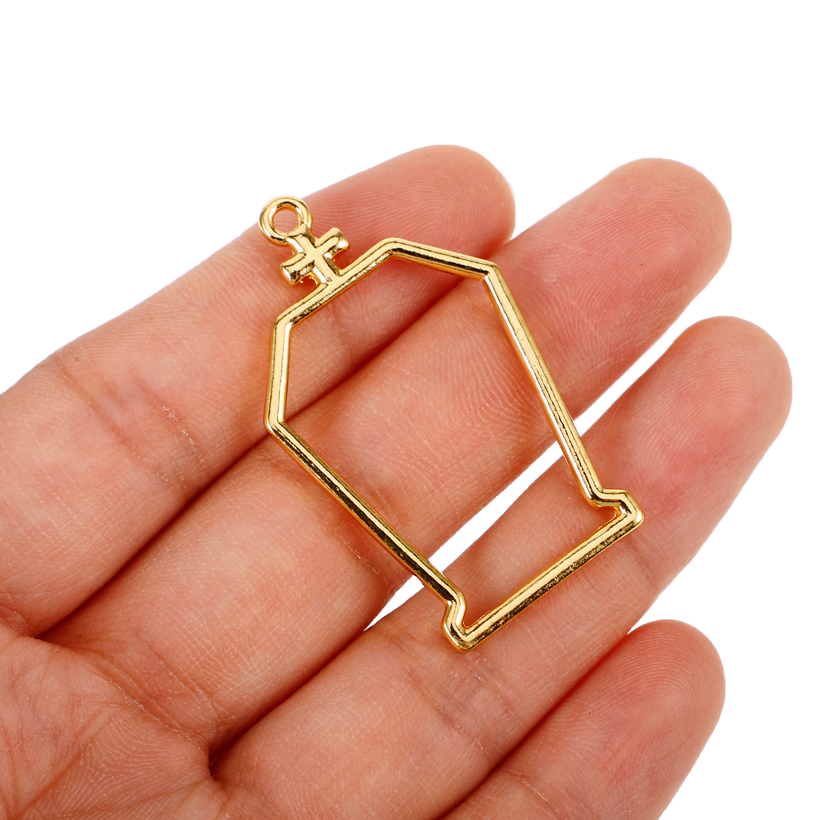 Bezels Pendant Resin - 10 szt. metalowych zawieszek w kształcie