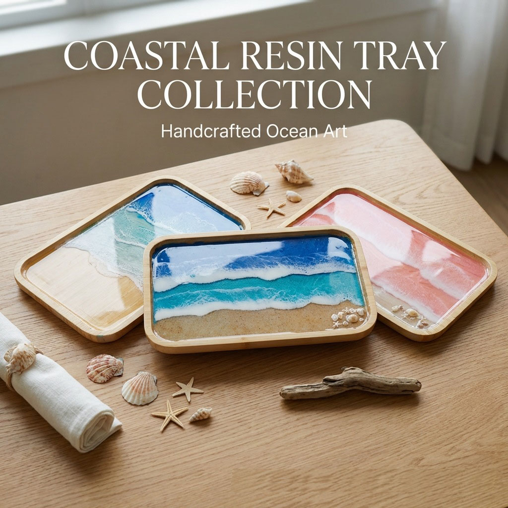 Resin Art Wooden Tray - Taca dekoracyjna z żywicy epoksydowej w