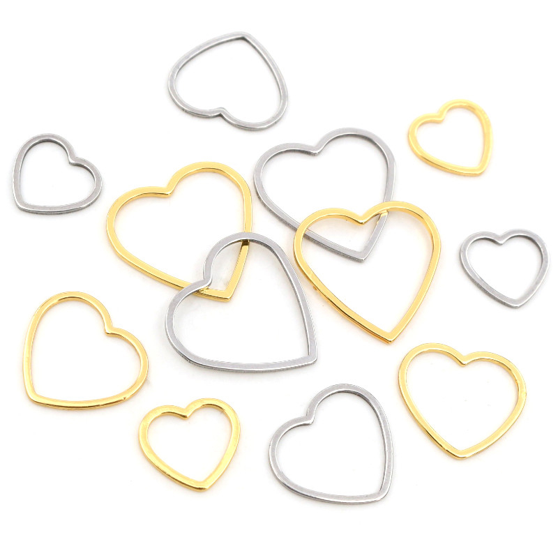 Bezels Pendant Resin - 20 sztuk serca urok złoty wisiorek