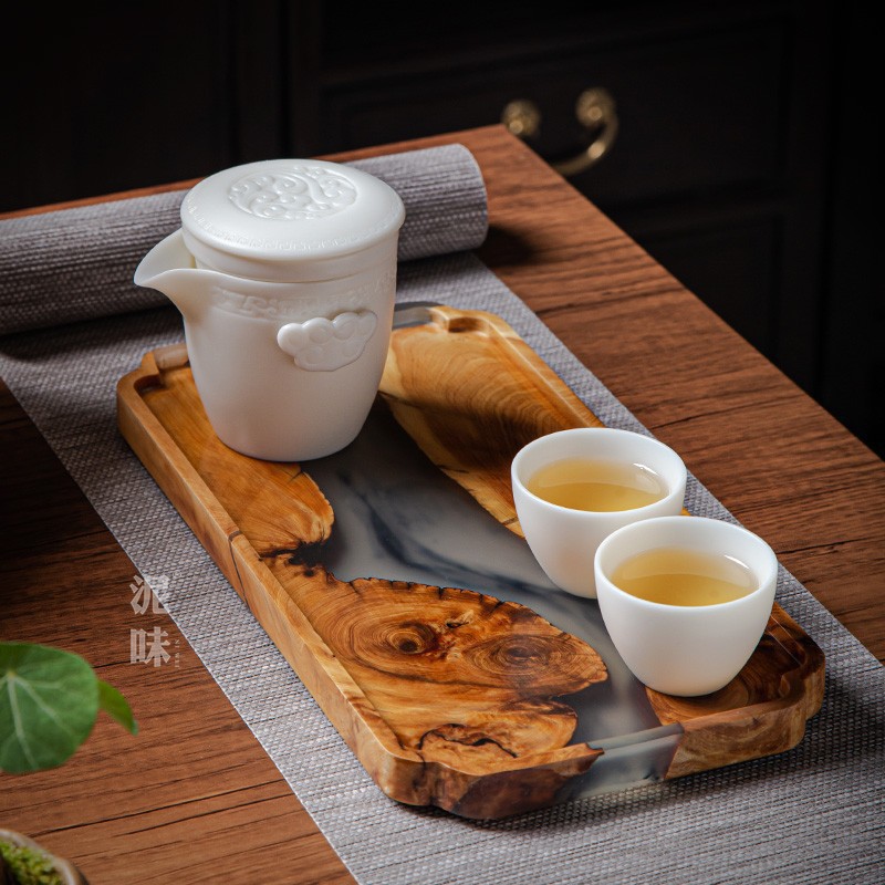 Japońska taca do herbaty w sty – Resin Art Wooden Tray recenzja i cena