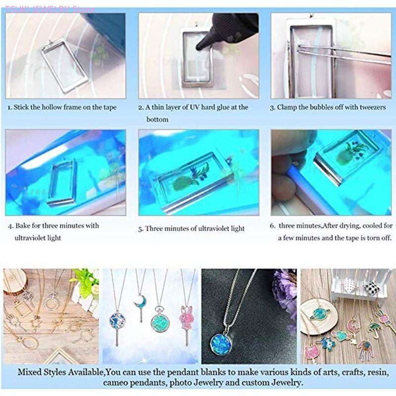 62KE 10x/zestaw złoty wisiorek – Bezels Pendant Resin recenzja i cena