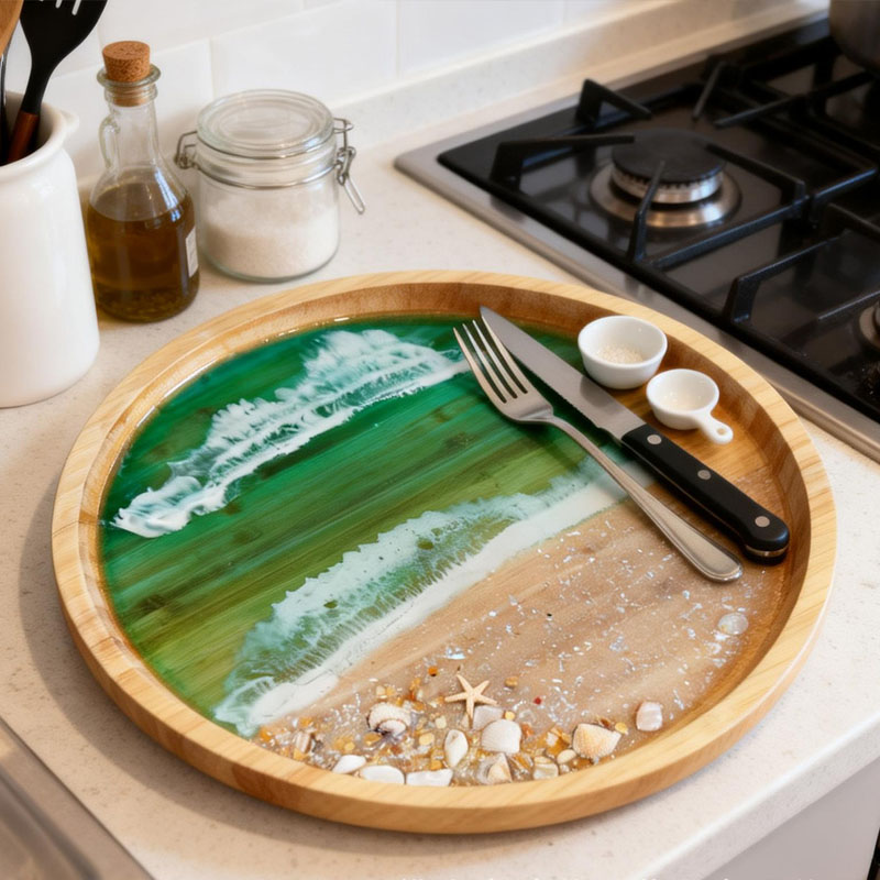 Drewniana taca do serwowania z – Resin Art Wooden Tray recenzja i cena