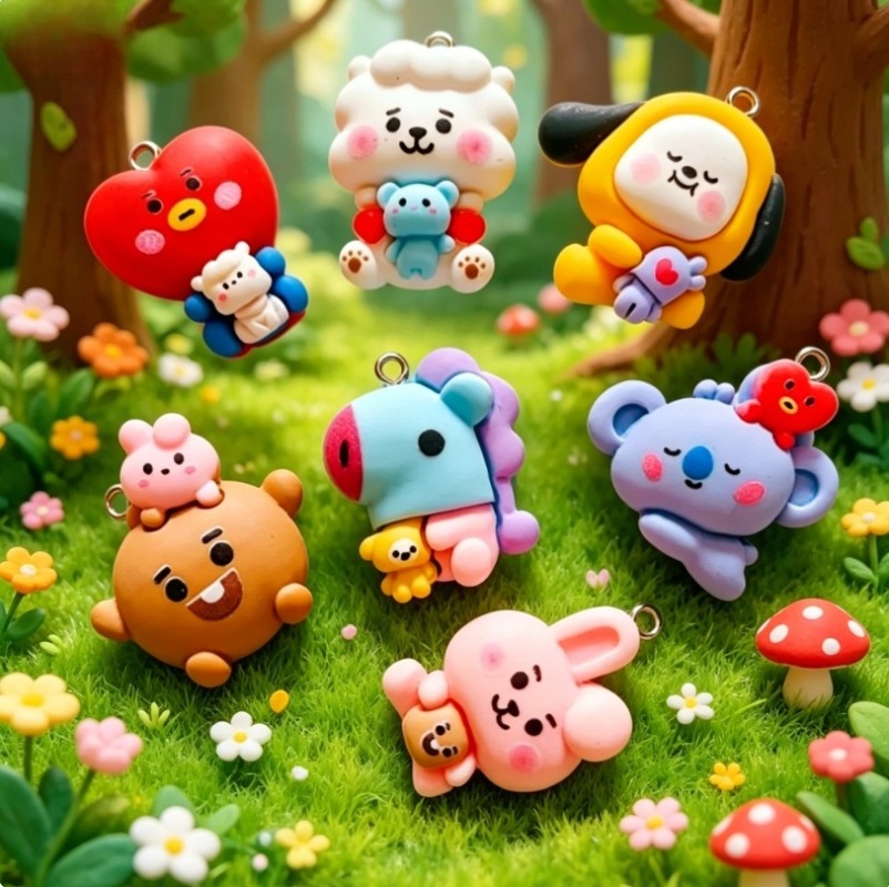 7 szt. BT21 Żywiczne Charmsy z – Resin Art Accessories recenzja i cena